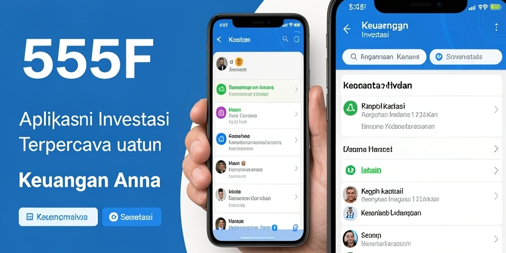 Tampilan antarmuka aplikasi 555F untuk investasi yang modern dan intuitif.