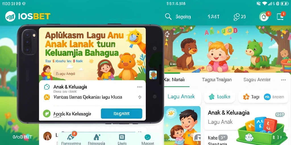 Tampilan antarmuka ramah anak dari aplikasi IOSBET yang penuh warna.