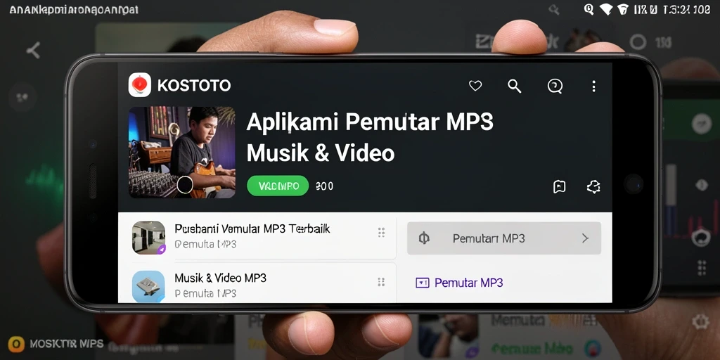 Antarmuka KOSTOTO dengan fungsi Pemutar MP3 yang menarik.