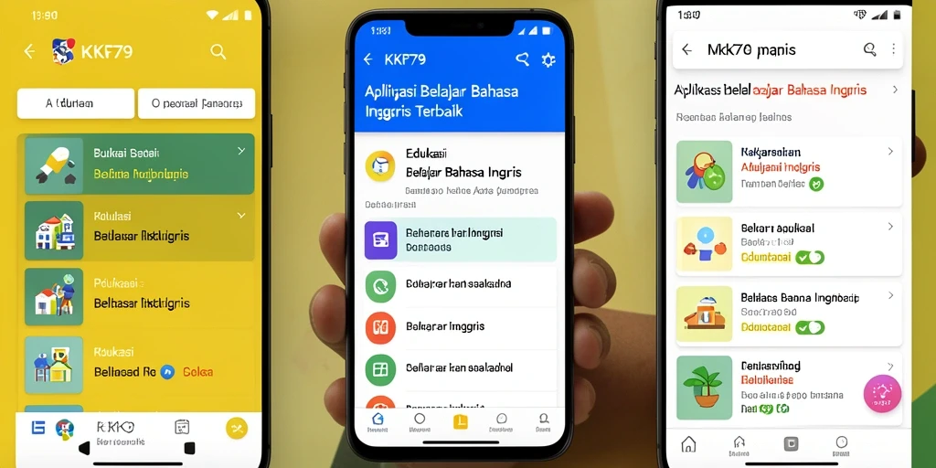 Tampilan antarmuka KPK79 yang menarik untuk belajar Bahasa Inggris.
