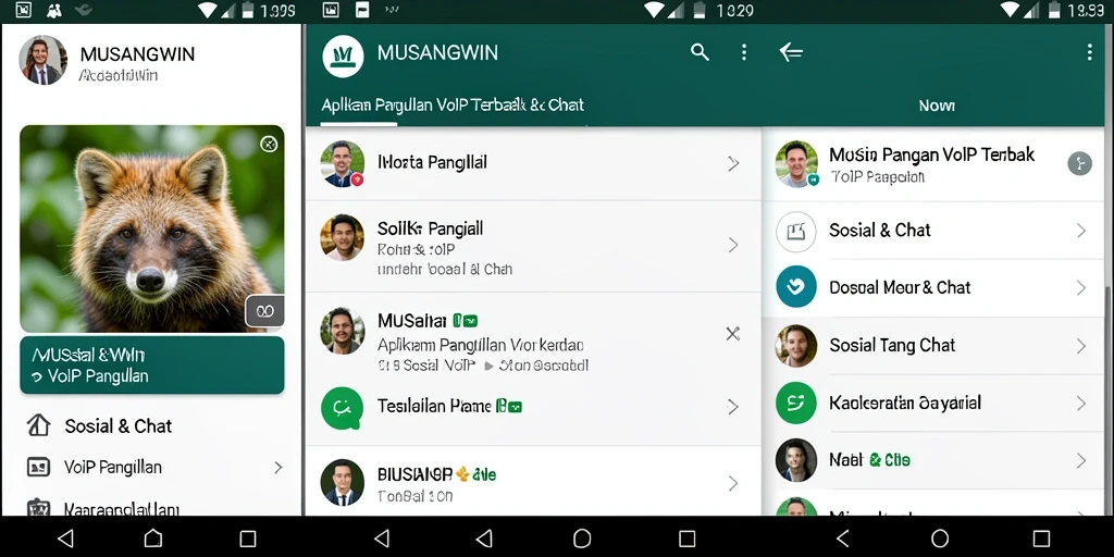 Antarmuka MUSANGWIN menampilkan fitur VoIP Panggilan yang mudah digunakan.