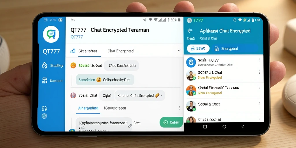 Antarmuka QT777 yang modern dan sederhana untuk Chat Encrypted.